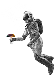 Portal astronaut floating with a portal